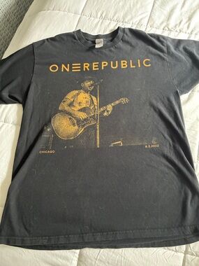 OneRepublic Black Tour T-Shirt with Gold Print